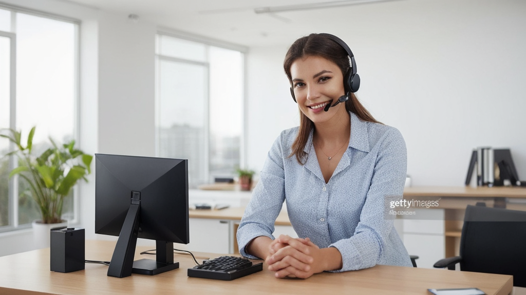 Operatore assistenza clienti sorridente